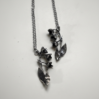 Collares de lirio fondo blanco