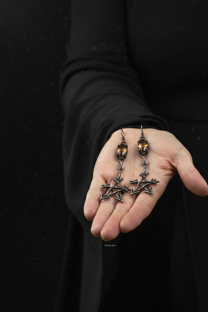 Wild pentagram earrings
