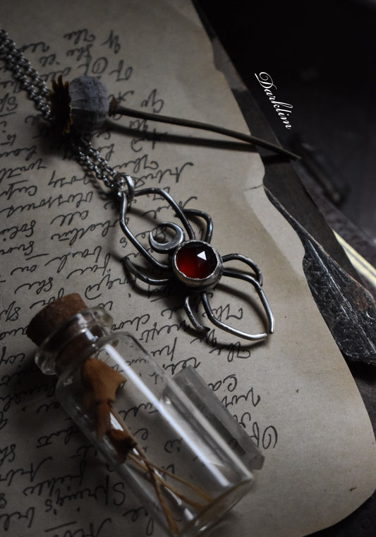 Moon Spider with Garnet